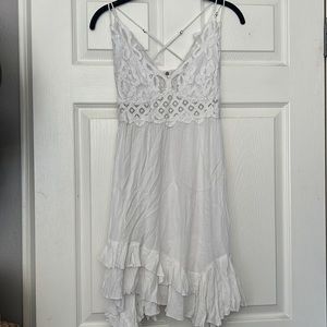 Free people white lace mini dress